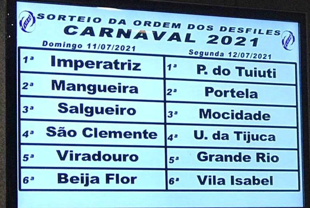 Conheça a ordem dos desfiles para o Carnaval 2022